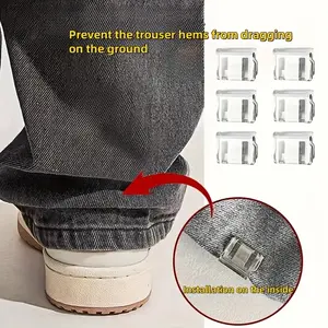 8pcs Invisible Leg Shortening Clips, Non-Slip Pants Edge Clamps, Quick-Fix Hem Adjustment Tools, Concealed Garment Enhancements