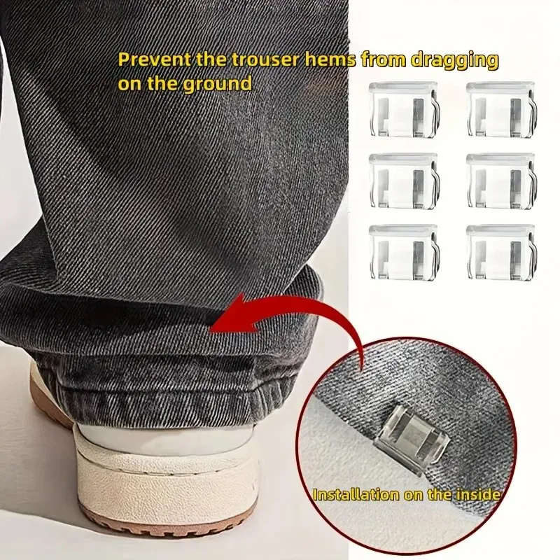 8pcs Invisible Leg Shortening Clips, Non-Slip Pants Edge Clamps, Quick-Fix Hem Adjustment Tools, Concealed Garment Enhancements