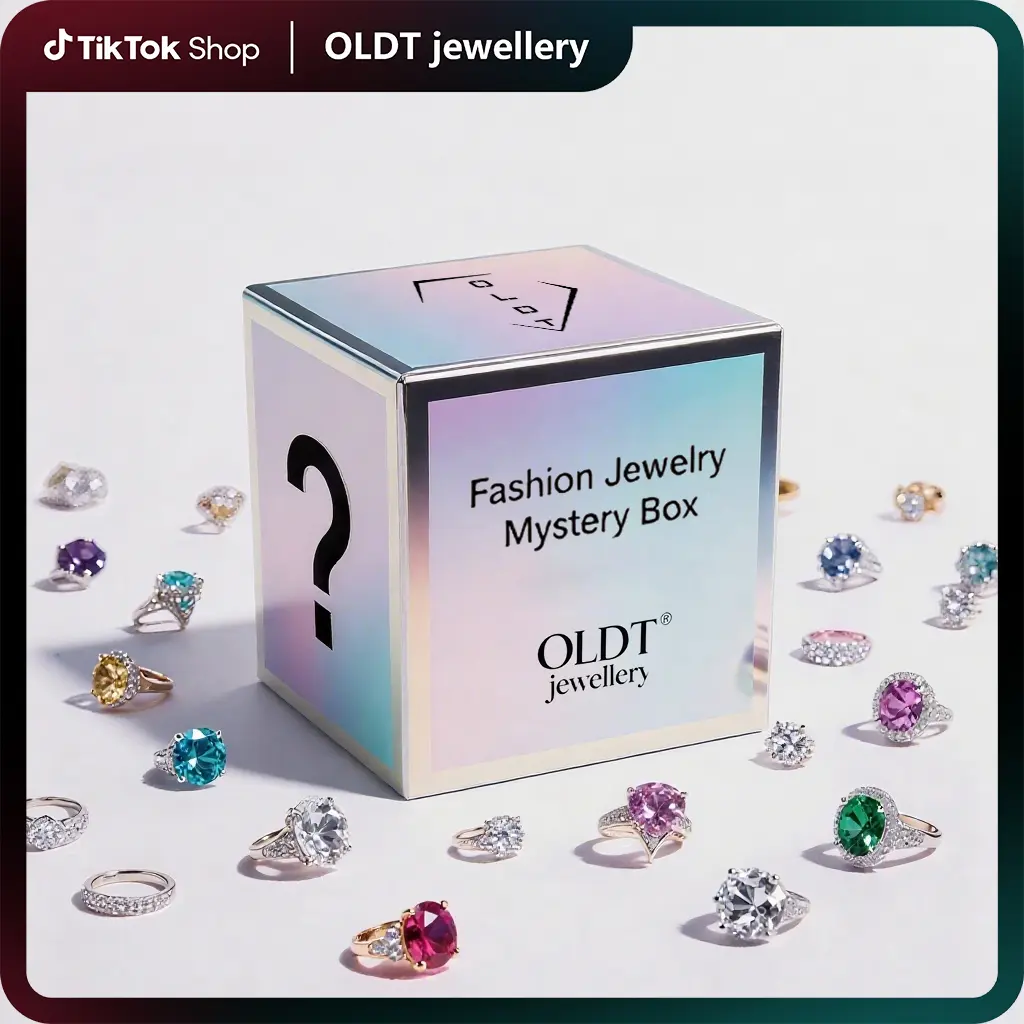 Fashion Jewelry Mystery Ring Box - Thousands of Styles of Adjustable 14K Gold Plating Zircon Ring Secret Jewelry Jar Holiday Surprise Gift Perfect Gift for Daughter Wife Mom Jewelry Mystery Bag