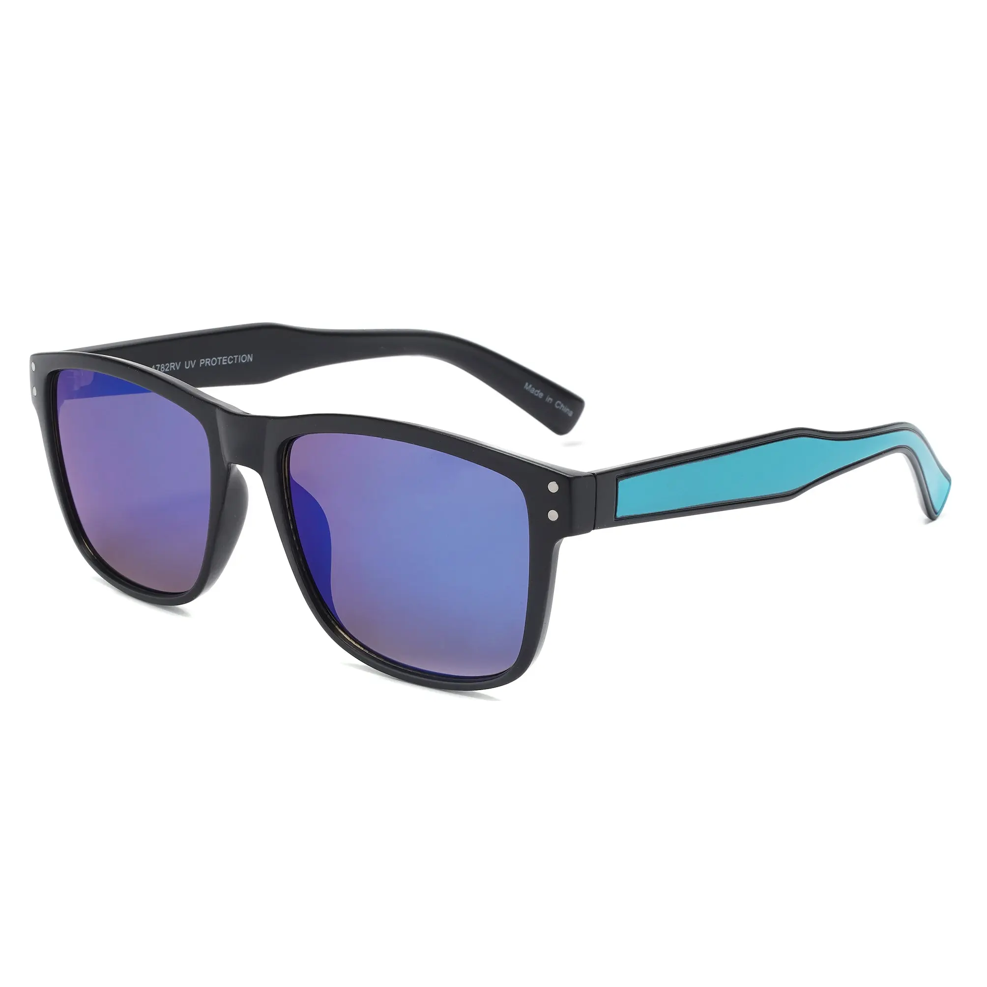 Flash — Blue Mirrored Square Sunglasses
