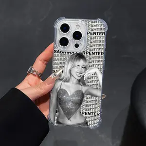 Sabrina Singer Phone Case Compatible with iPhone Models 16-11 Pro Max/x/XR/xsmax/8/7 Plus, Transparent Soft Protective Back Cover Design