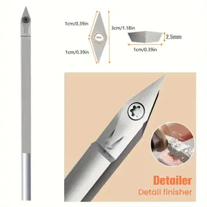 1pc Carbide Tool Blade Set - 1 Tool Holder With 1 Blade Including 11mm Square, 12mm Round, 30 X 10mm Diamond With Tip (Silver) - For Wood Lathe Turning Tools - For Woodworkers & DIY Enthusiasts - Ideal Gift for Woodworking Projects
