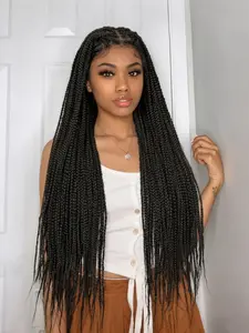 36 Inch Long Braided Lace Front Wigs for Women, Gorgeous Fluffy Wigs with Baby Hair, Synthetic Braided Lace Wigs for Party, Daily Use, Lace Braiding Wig