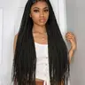 36 Inch Long Braided Lace Front Wigs for Women, Gorgeous Fluffy Wigs with Baby Hair, Synthetic Braided Lace Wigs for Party, Daily Use, Lace Braiding Wig