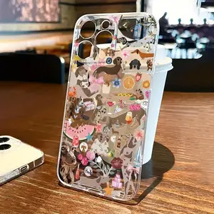 A Transparent Phone Case with Many Cute Dachshund Dog Patterns, Suitable for iPhone 17 Air/16 Plus/15 Pro Max/14 Pro/13/12/11/XS Max/X, Perfect Gift for Family, Friends, Lovers, and Girlfriends during Festivals TMZB92