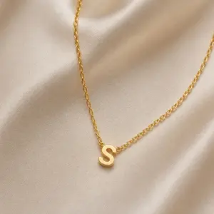 Custom Initial Letter Necklace – Stainless Steel A-Z Pendant, Minimalist Choker for Women & Teen Girls, Birthday/Anniversary Gift, Trendy Dropshipping Ready