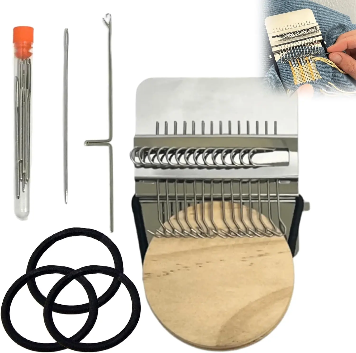Small Loom Speedweve Type Weave Tool,darning Loom Quickly Mini Mending Convenient Darning Loom for Mending Jeans Socks Clothes Loom Machine Makes Beautiful Stitching Diy Weaving Arts