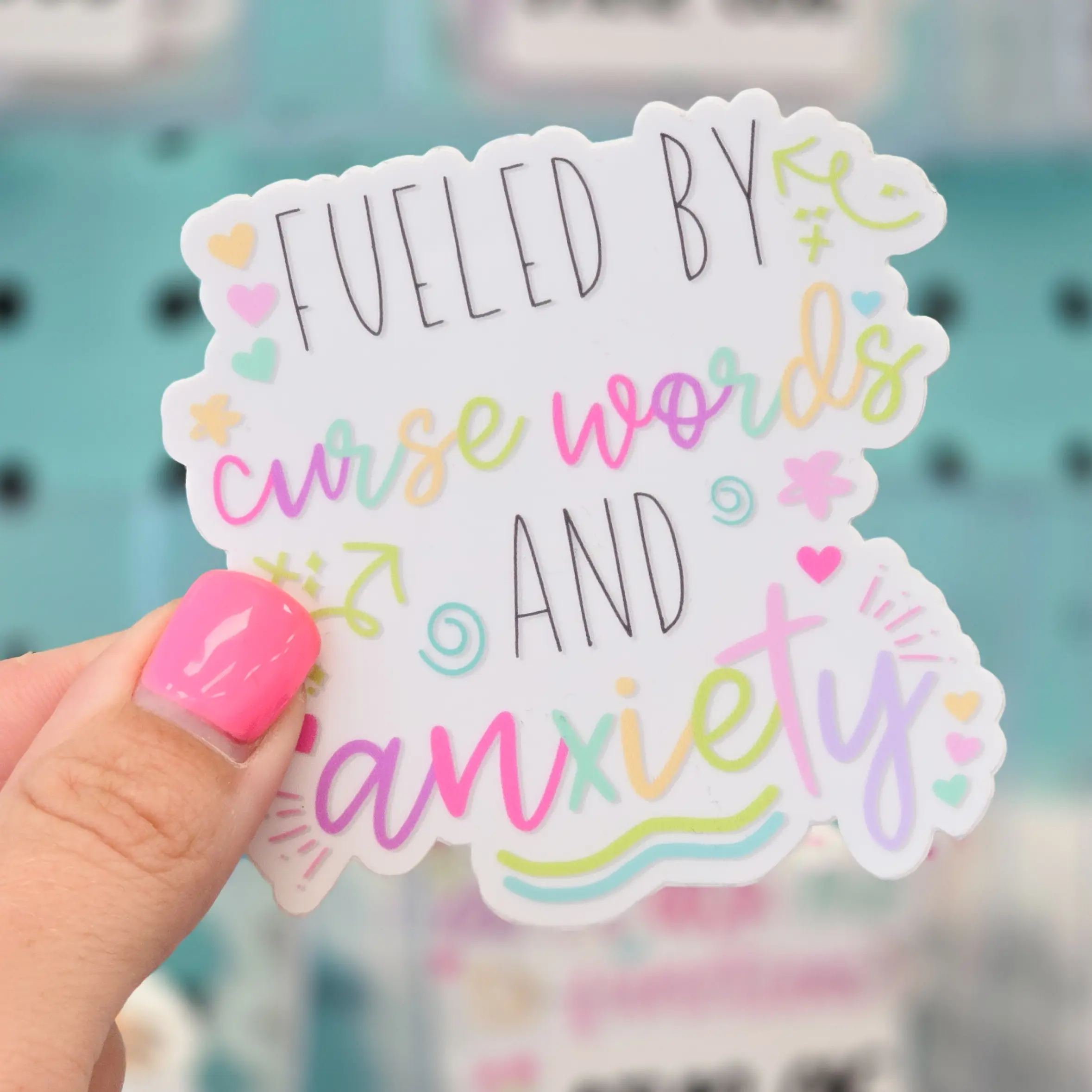 Fueled By Curse Words and Anxiety Sticker - TikTok Shop