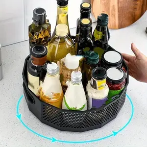 360° Rotating Storage Rack, Kitchen Edibles Oil Seasoning Bottle Storage Tray, Fruit And Vegetable Holder Tray