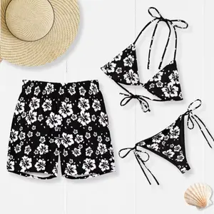 Mr and Mrs Tropical Floral Swimsuits, Matching Honeymoon Beachwear Set, Romantic Couples Vacation Outfits, Summer Gift