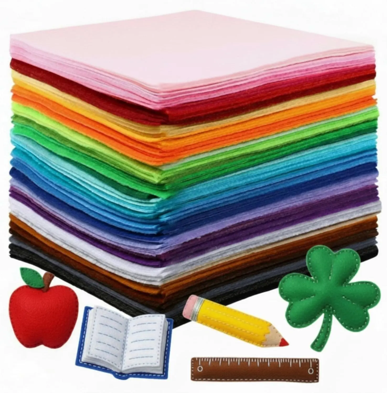 120 Pieces Colored Felt Sheets, 3 Sets of 40 Assorted Colors, Non-Woven Fabric for Crafts & Decoration, Soft Non-Woven Felt for Sewing, Scrapbooking & DIY Projects