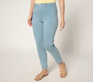 Denim & Co. Petite Indigo Easy Stretch Continuous Waist Jean