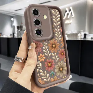 TPU Phone Case suitable for Samsung Galaxy S23 Ultra S24 S25 S22+ S20 FE Pro Plus 5G Floral Whimsy Tapestry Pattern Pocket-Friendly Shockproof Protective Soft Smartphone Casing Shockproof Phone Cover