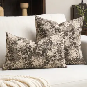 1pc Floral Vintage American Decorative Soft Pillow Cover, Farmhouse Style Sofa Cushion Cover, Suitable For Living Room, Bedroom, All Seasons, Also As A Gift