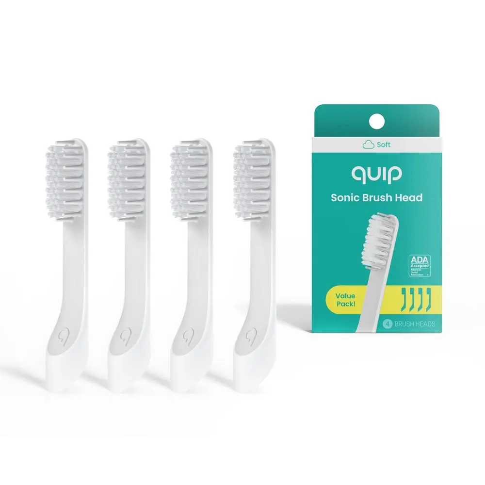 quip Sonic Replacement Brush Head Refills Refill Compact Tongue Scraper 4pk