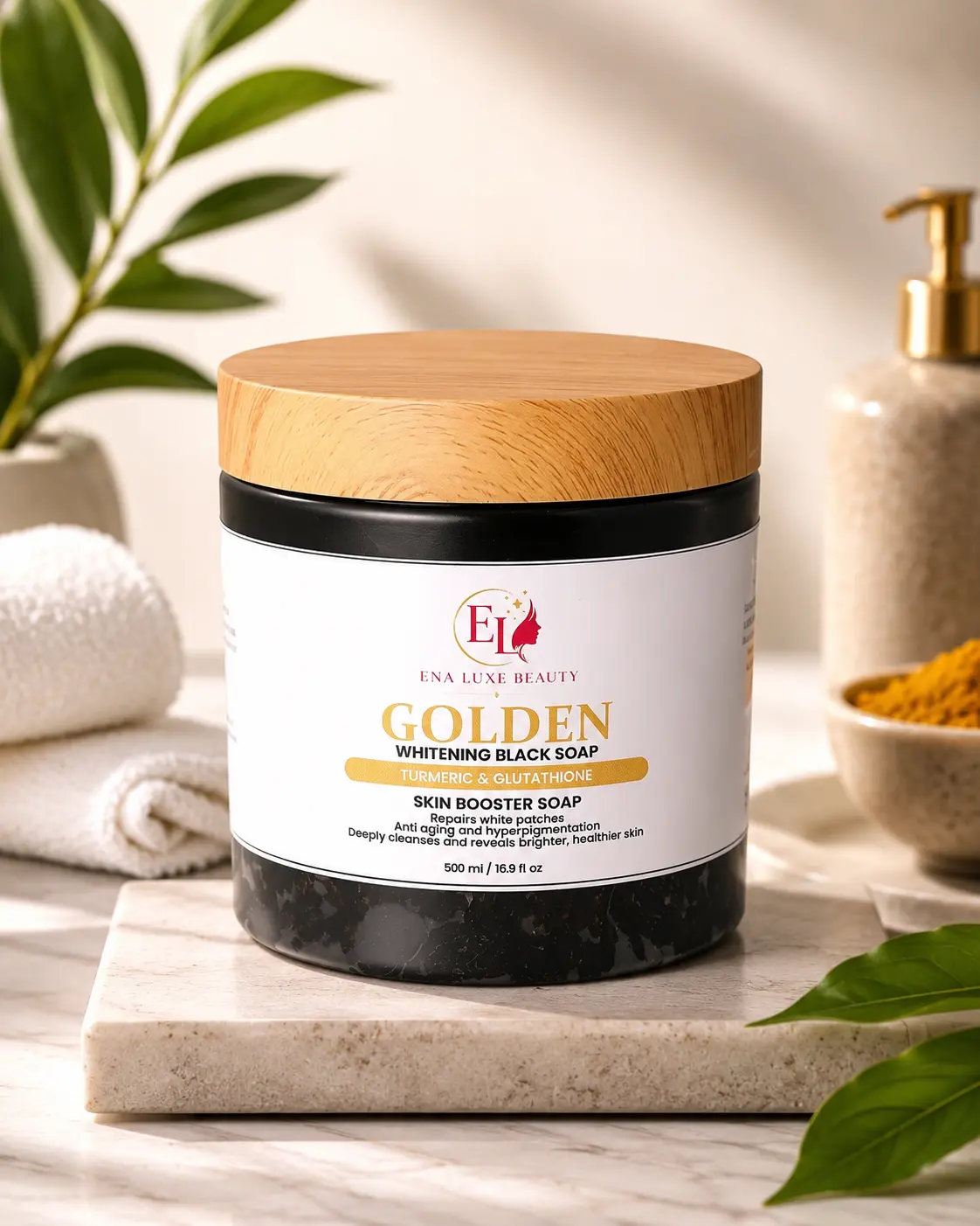 Golden Black Soap with Turmeric & Glutathione