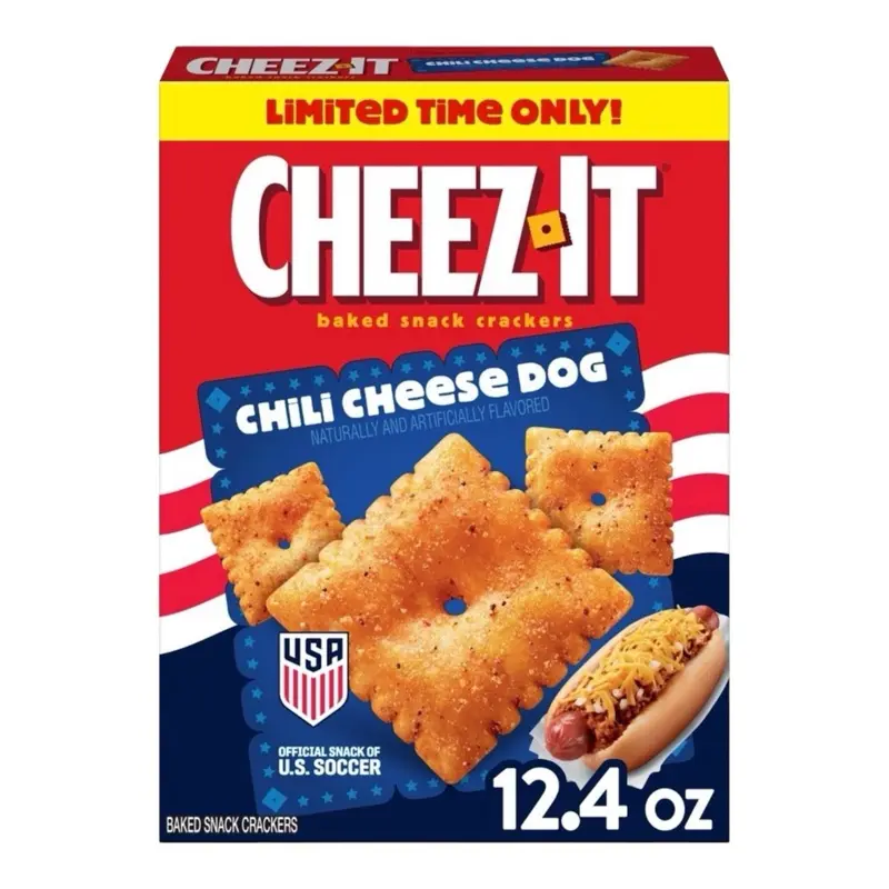 Limited Time Cheez-It Baked Snack Crackers Chili Cheese Dog Flavor- 1 Box 12.4oz