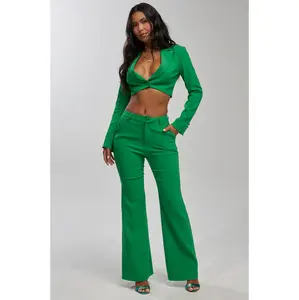 JUST YOUR LUCK CROPPED BLAZER IN GREEN