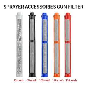 10 Pcs Spray Gun Filters Spraying Machine Accessories Airless Gun Filters 30/60/100/150/200 Mesh Airless Paint Parts Filter hv lps prayer textures spray adora Refill Kit with Liners Ultra-Light Electric Handheld Sprayer Disposable High Pressure paint  spr