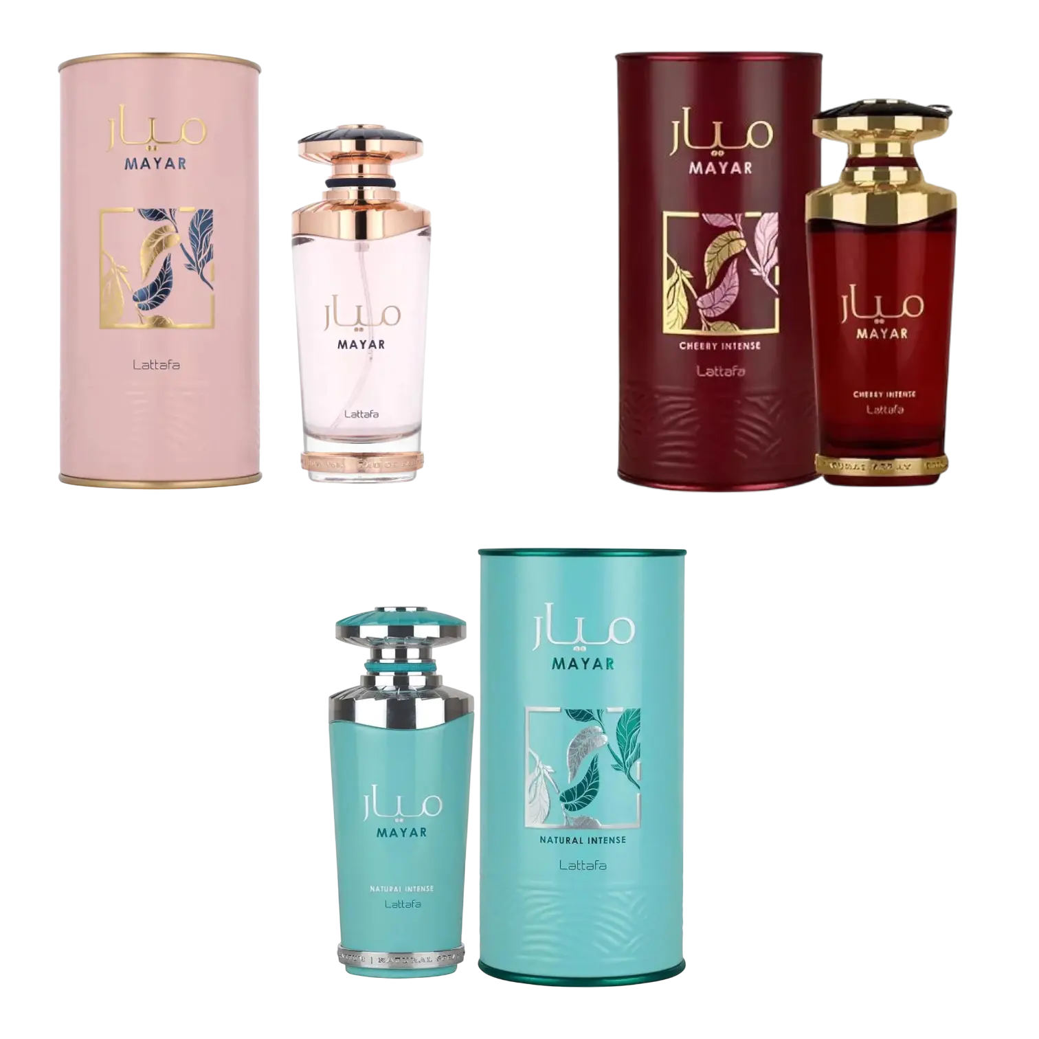 (3pc Bundle Pack) Mayar, Mayar Intense + Mayar Cherry Intense by Lattafa EDP Spray, 3.4oz