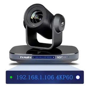 FoMaKo 4K NDI Camera 60FPS 20X Optical Zoom, AI Auto-Tracking NDI PTZ Camera, USB3.0 3G-SDI HDMI 4K PTZ Camera for Streaming Church Worship  Education Conference Events, 4K HDR Camera (K820N NDI Camera Black)