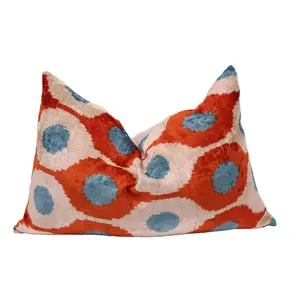 Canvello Luxury Orange Turquoise Pillows For Couch | 16 x 24 in (40 x 60 cm)