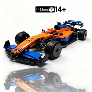 1432 Particle McLaren Model building set F1 Formula Racing Building Blocks High Difficulty Mechanical Assembly Model 1:8 Simulation Sports Car Adult Trendy Play Ornament DIY Engineering Model Boy Birthday Gift