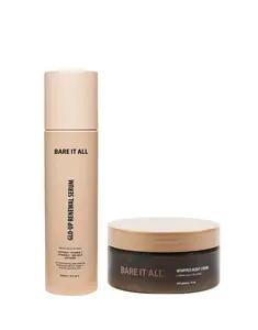 Bare It All Skin The Ageless Kit - Anti-Aging Body Care Duo - 2 Piece Kit - Glo-Up Renewal Serum & Whipped Body Crème - Deep Hydration, Firm-Looking Skin & Visible Radiance - Supports Smoother, More Youthful-Looking Skin - For Dry Skin