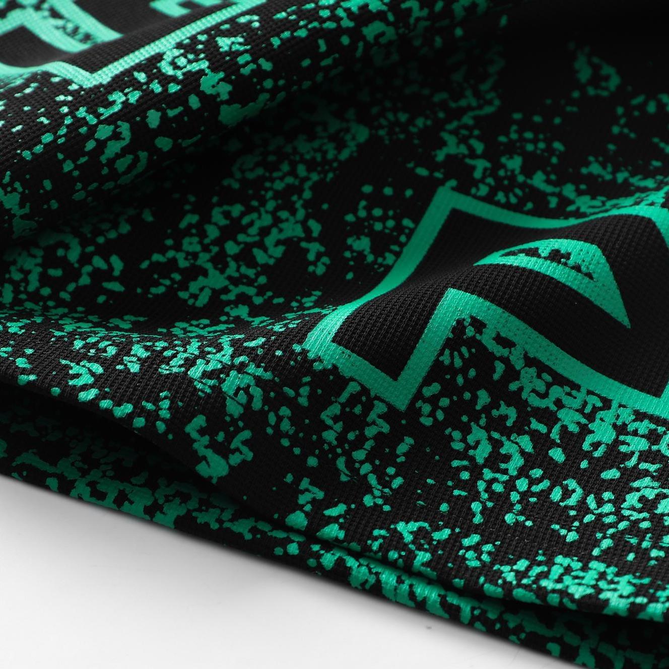 Urban Code Vibe Mens Digital Print Sweat Suit Set Oversized Fit T-Shirt with Modern Graphic and Coordinating Shorts for City Streetwear and Night outs