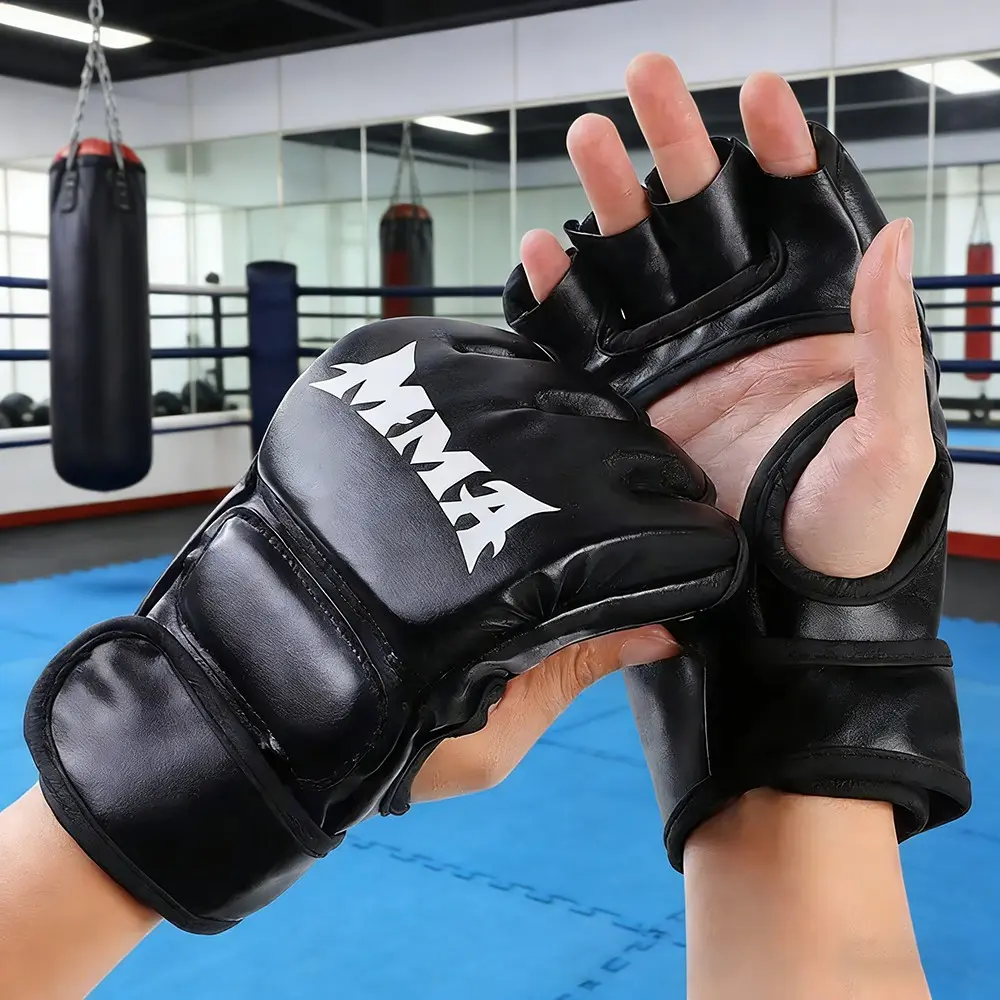 Half-Finger Boxing Gloves, UFC Gloves for Mixed Martial Arts, Muay Thai, Free Fighting, Taekwondo, Sandbag Training, High-Quality Punching Mitts