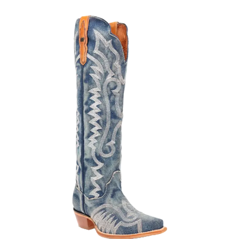 Dan Post Ladies Denim Darlin' Blue Leather Boots DP5108