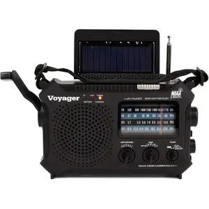 KA500L 4-Way   AM/FM/SW NOAA Weather Alert Radio with Solar, Dynamo Crank, Flashlight and Reading Lamp, Black