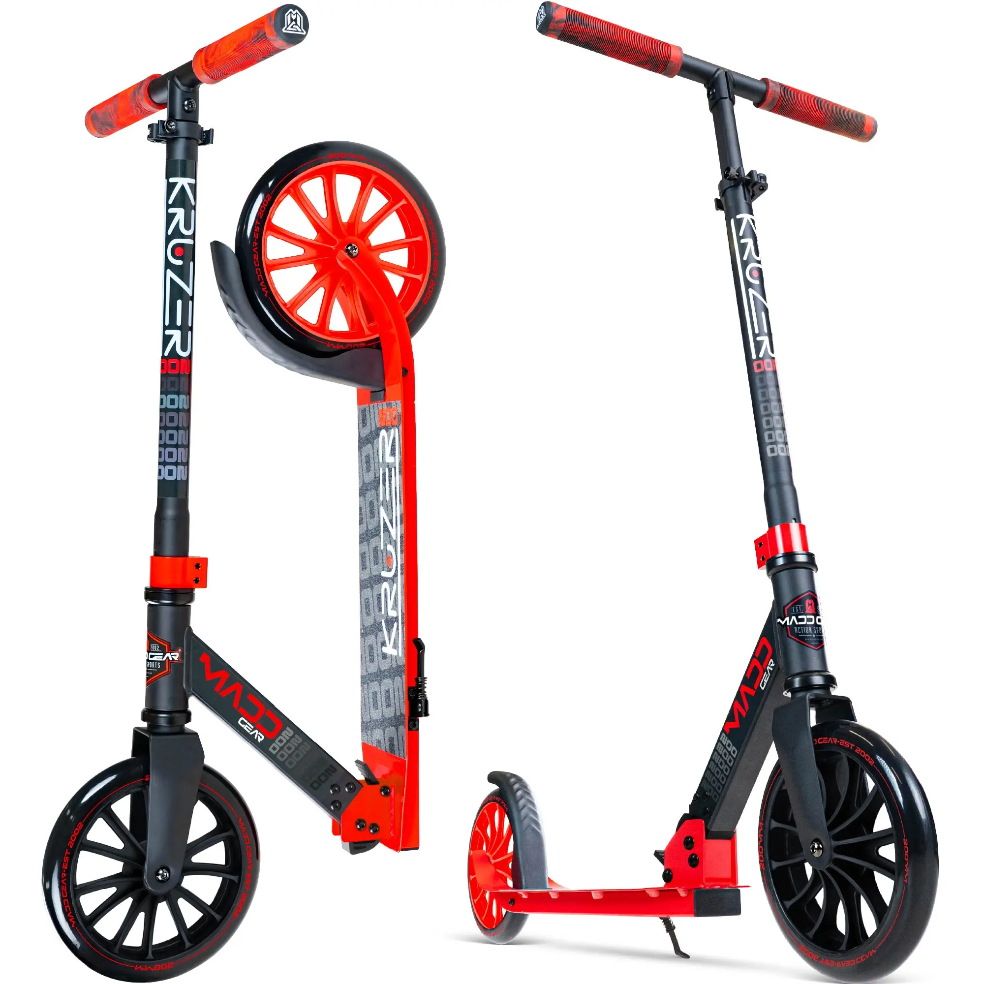 Madd Gear Kruzer 200 Folding Scooter - Black / Red Madd Gear Kruzer 200 Folding Scooter - Black / Red