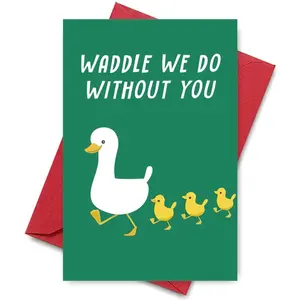 1PC Duck Family Mother's Day Card with Cute Duckling Design, Perfect for Mother's Day Greeting, Birthday Gift, Family Gathering, Handmade Greeting Card for Women