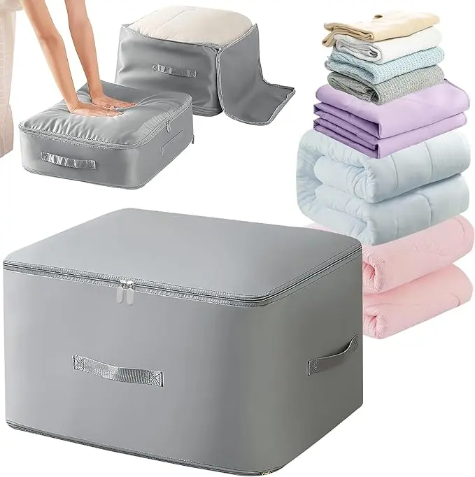 Super Space Saving Self Compression Organizer, Extra Large Heavy Duty Moving Bags, Space Saving Packing Tote Bags for Quilts, Blankets, Clothes (Size: 54*42*60cm)