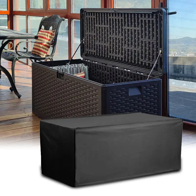 Classic Polyester Foldable Waterproof Outdoor Furniture Storage Box Cover - Protector for Home Garden, Outdoor Deck Use
