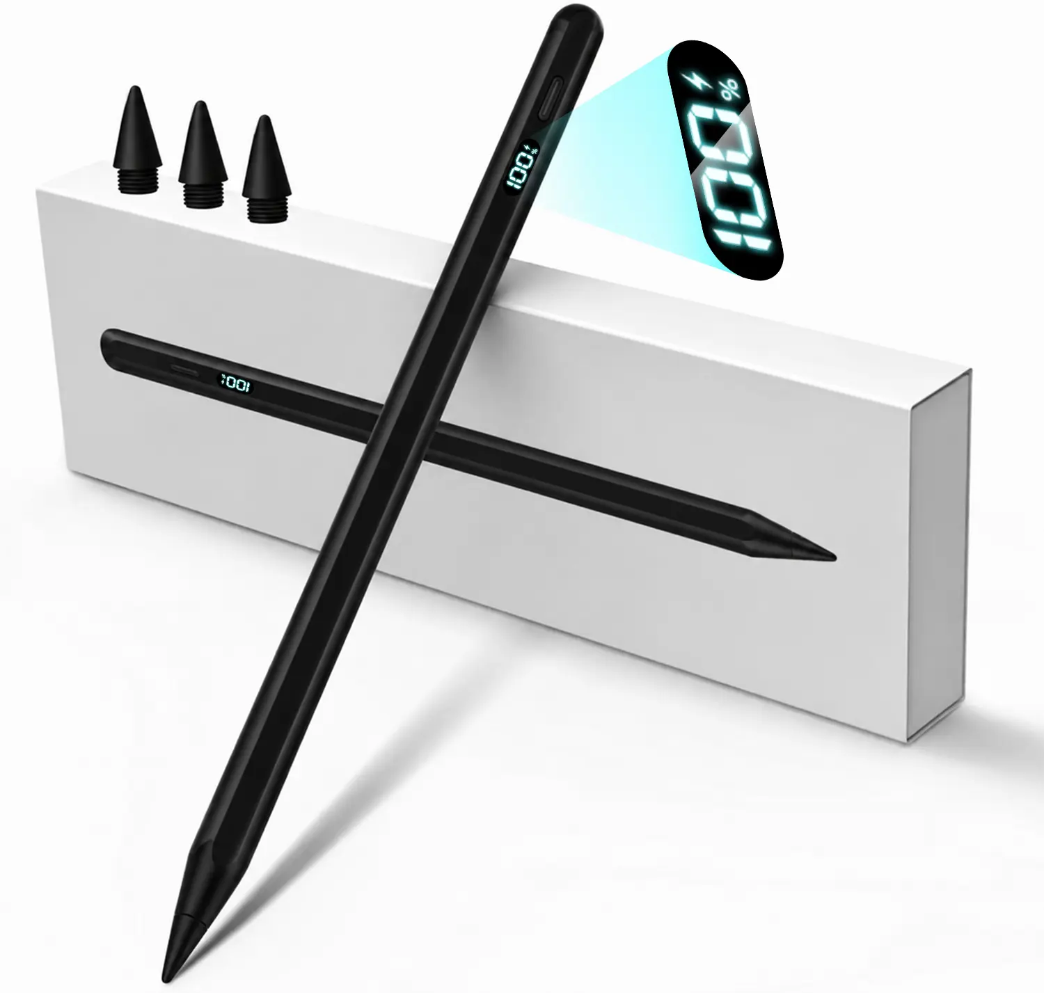 Pencil for Apple iPad 11th/10th/9th with LED Power Display, Fast Charging Pencil, Stylus Pen for iPad 10/9/8/7/6th,11th A16,Air 11/13 M2/M3,Pro 11/13 M4,Pro 12.9",Air 5/4/3,Mini 7/6/5 BackToSchool