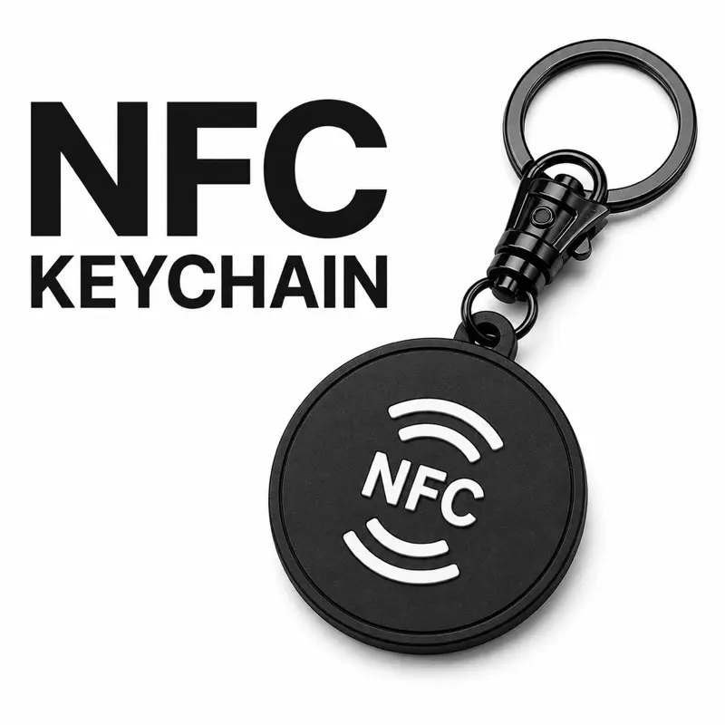 NFC Smart Keychain with Custom Handmade Design - Compact Smart GPS Tracker, Anti-Loss NFC Tag, Companion App Compatible for Shopping, Business Gifting
