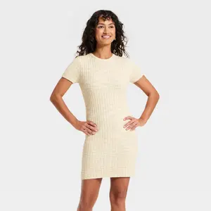 Women's Short Sleeve Rib Mini Sweater Dress - Universal Thread