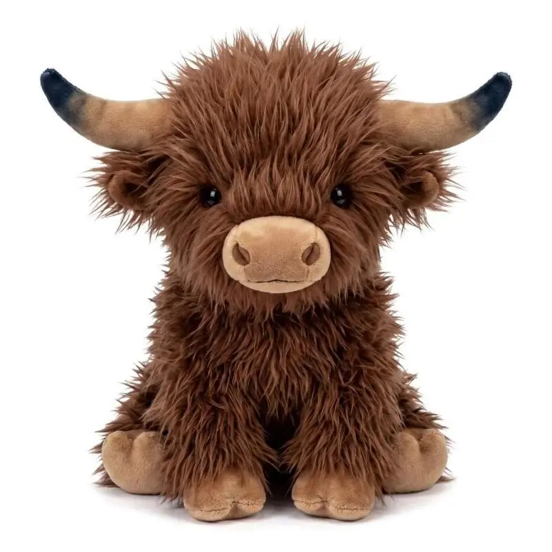 Highland Cow Plush Animal Toy Cute Highland Cow Plush Toy Scottish Cow Plush Toy Farm Animal Cow Plush Decoration Suitable for Boys and Girls