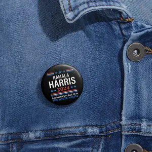 Kamala Pins Harris Walz - Custom Pin Buttons made of Metal with Mylar Face