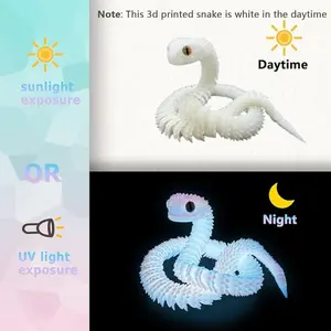 3D Printed Snake Statue, Glowing Snake Decor, Cute Snake Design, Home Office Desk Decoration, Houseware, Birthday Gift