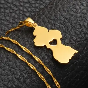Guyana Map Necklace - Flag Pendant Gifts Pride Jewelry for Men and Women