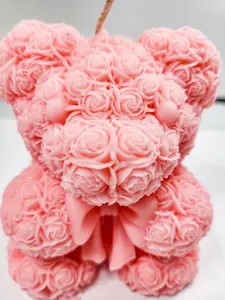 Strawberry Cream Teddy Bear Candle | Hand-Poured Dessert Scent | Strong Fragrance | Cute Gift Candle