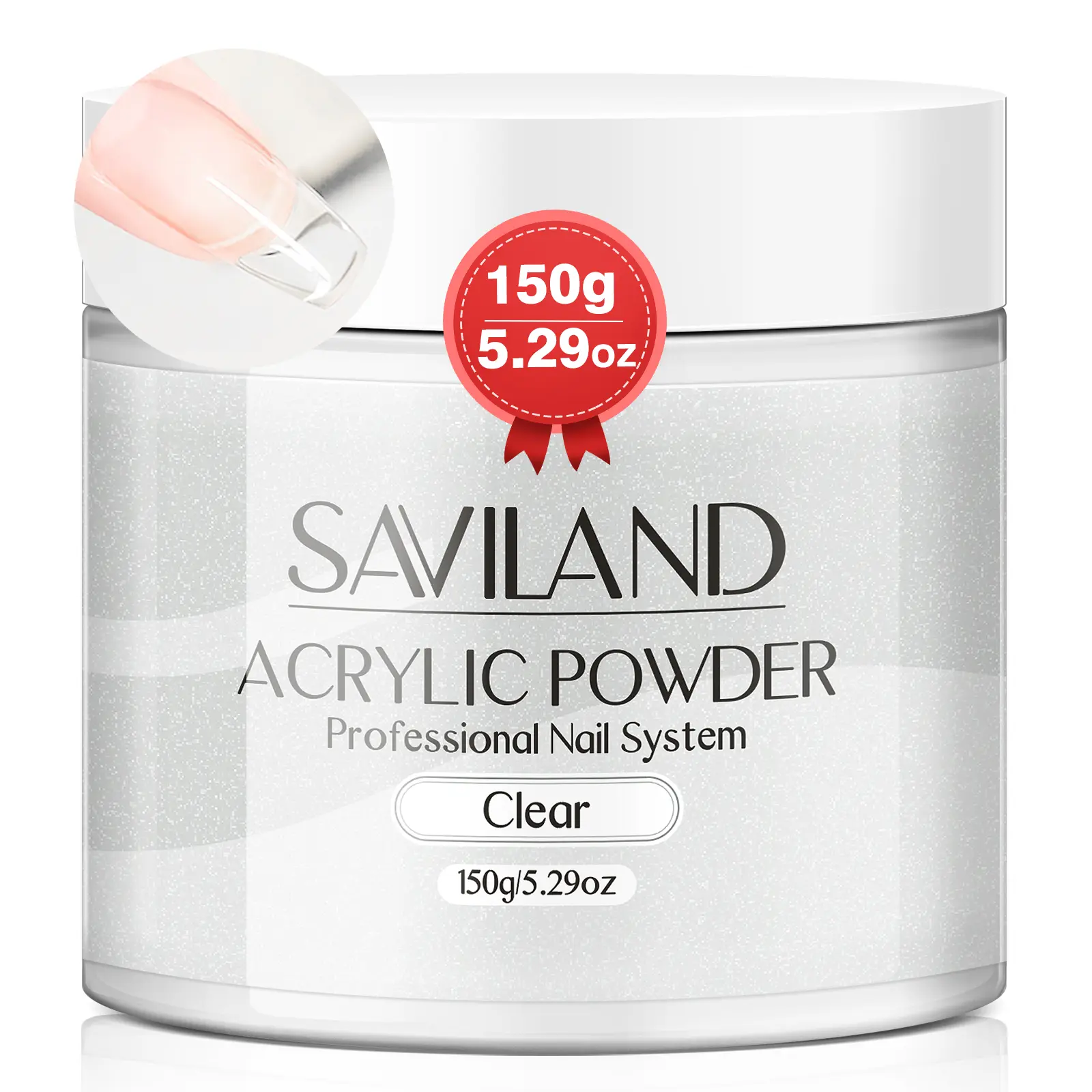Saviland Clear Acrylic Powder (5.29oz) Offers Long-lasting Results French Manicures Nail Carving Beginner-friendly No Nail Lamp Needed Nail Polish