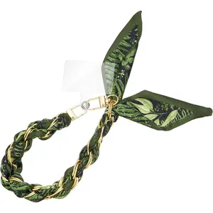 Phone Wrist Lanyard  Metal Scarf Phone Charm Strap with Tether Tab Women Phone Chain Accessories for Handbags