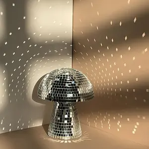 Mushroom Shaped Disco Ball Figurine 1 Count Mirror Disco Ball Ornament Cute Home Party Festival Decorative Ornament Interior Decoration Accessories