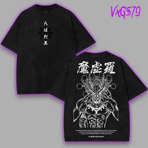 Makora Mahogara JJk Jujutsu Kaisen Anime Manga 2 sided Washed T-shirt graphic tee Cotton Unisex Menswear Top Soft