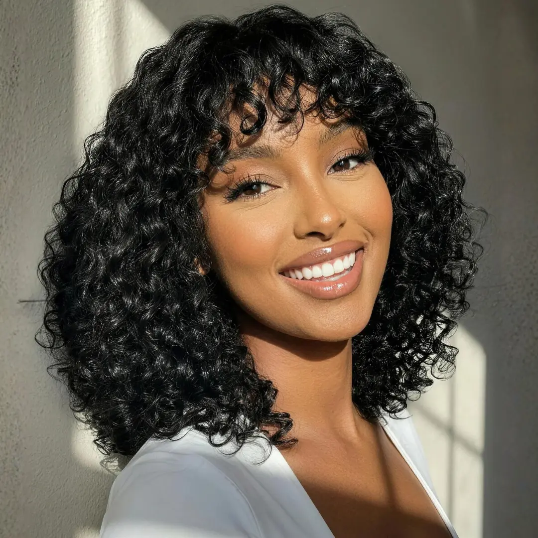 UNice Glueless Shaggy Waves Wigs with Bangs 4X2 T Part Lace Wigs Pre-everything Wig with invisible Drawstring Beginner Friendly #TikTokShopBackToSchool #SoHoChic