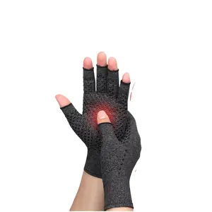 1 pair of compression gloves to relieve arthritis pain, bicycle gloves, fingerless work gloves with non-slip glue points, breathable fabrics, outdoor cycling accessories for men and women